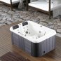 2 Two Person Hydrotherapy Bathtub Hot Bath Tub Whirlpool SPA - SD085B White Acrylic / Grey Siding