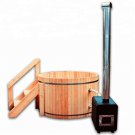 New Wood Fired Canadian Redwood Cedar Outdoor Hot Tub Spa 5 Person with Cover 5' Diameter 4' Tall
