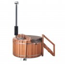 Wood Fired Canadian Redwood Cedar Outdoor Hot Tub Spa 5 Person Inner Heater