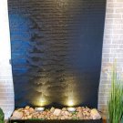 79" Tall x 49.5' Waterfall Wall Cascading Floor Water Fountain w/ LED Lights