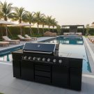 Outdoor 8 Burner BLACK Stainless Steel Gas BBQ Grill Island w/ Sink +Side Burner Outdoor 8 Burner BLACK Stainless Steel Gas BBQ Grill Island w/ Sink +Side Burner