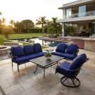 6 Seat Outdoor Cast Aluminum Patio Furniture Conversation Seating Set Upgraded 6" Sunbrella Cushions 6 Seat Outdoor Cast Aluminum Patio Furniture Conversation Seating Set Upgraded 6" Sunbrella Cushions