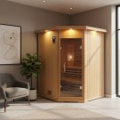 Canadian Hemlock Wet / Dry Traditional Swedish Steam Sauna SPA 200F Degrees Powerful 9KW Heater