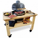 NEW XL Size 26" Ceramic Egg Kamado BBQ Grill Smoker w/ Wood Table Pizza Stone + Cover NEW XL Size 26" Ceramic Egg Kamado BBQ Grill Smoker w/ Wood Table Pizza Stone + Cover