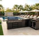Black Stainless Steel Grill 4 Piece Outdoor Kitchen Grill Island Refrigerator Sink with Corner Black Stainless Steel Grill 4 Piece Outdoor Kitchen Grill Island Refrigerator Sink with Corner