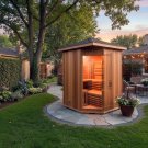 Triple Bench OUTDOOR Canadian Cedar Wet Dry Traditional Swedish Steam Sauna SPA 9KW Upgrade