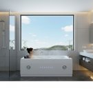 2 Person Indoor Whirlpool Hot Tub SPA Hydrotherapy Massage Bathtub SD051A White Left Corner