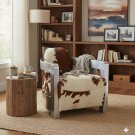 Rare Full Cowhide Fur Leather Vintage Aluminum Aviator Retro Chair Airplane Seat