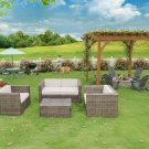 New Modern 4 Piece Outdoor Wicker PE Rattan Garden Patio Furniture Set