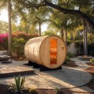 8' Foot 6 Person Wet Dry Swedish Steam Barrel Sauna w/ 9KW Heater SOLID BEAMS NO PATCHWORK