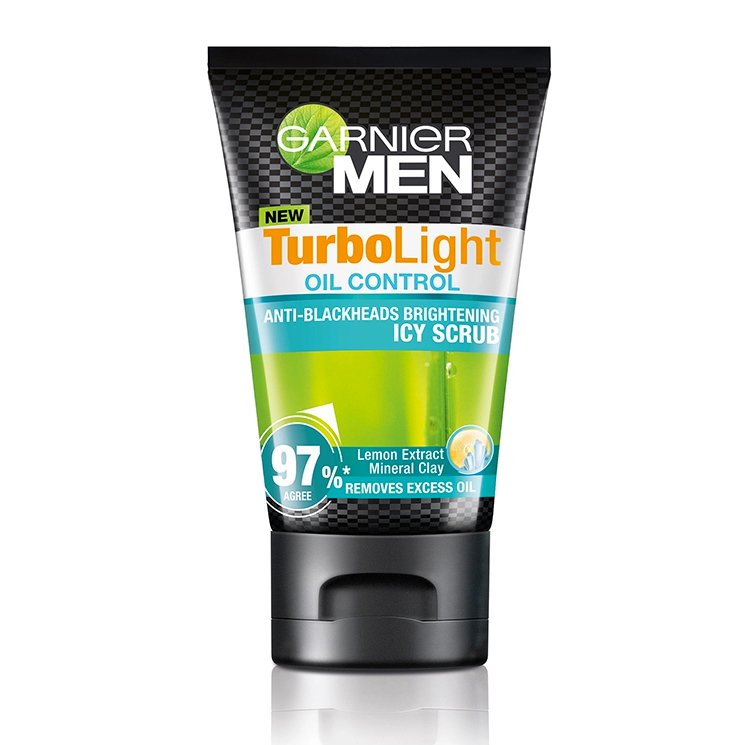 Garnier Men TurboLight Oil Control Brightening Icy Scrub Facial Foam 100ml