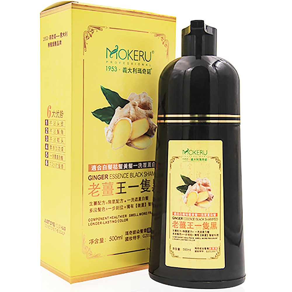 Mokeru Ginger Essence Black Shampoo Hair Color 500ml