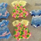 Doll Dresses Knitted/Crocheted Blue Pink Yellow Colors