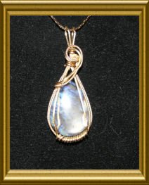 Wire Wrapped Teardrop Stone Pendant