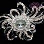 ART DECO RHINESTONE CRYSTAL WEDDING BRIDAL VINTAGE STYLE SASH BROOCH PIN