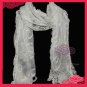 VINTAGE PEARL COTTON POLYESTER LACE CROCHET WRAP SHAWL SCARF