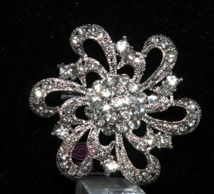 WEDDING DRESS RHINESTONE CRYSTAL BRIDAL CAKE FLOWER BOUQUET BROOCH PIN