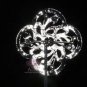 CLEAR RHINESTONE BRIDAL WEDDING CAKE DECORATION SILVER RHOMBUS SASH BROOCH PIN