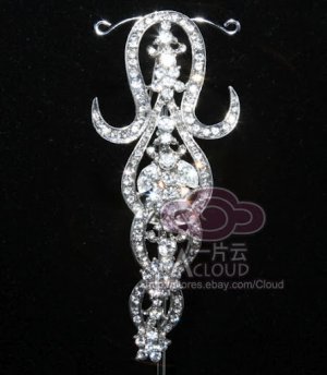 VINTAGE STYLE DANGLE RHINESTONE CRYSTAL NECKLACE PENDANT CHARM BROOCH PIN