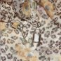 100% SILK YELLOW ROSE LEOPARD VINTAGE FASHION SHAWL WRAP SCARF & KEY CHAIN