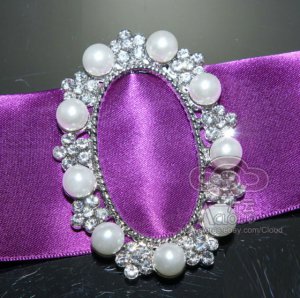 SILVER RHINESTONE CRYSTAL WEDDING SLIDER SHOES SASH BELT BUCKLE
