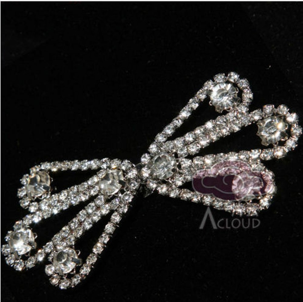 RHINESTONE CRYSTAL BUCKLE HOOK AND EYES SHAWL CAPE SHRUG SEW-ON CLOSURE BUTTON