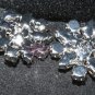 LOT OF 10 CLEAR RHINESTONE CRYSTAL SILVER FLORAL WEDDING BRIDAL CRAFT BUTTONS