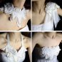 CHIFFON LACE RHINESTONE CRYSTAL FAUX PEARL CHOKER NECK RIBBON NECKLACE/CLIPS