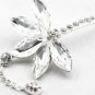 LARGE LOTUS WEDDING BRIDAL MAANG TIKKA RHINESTONE DANGLE HAIR ACCESSORY
