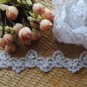 BEADED PEARL WEDDING CRAFT EMBROIDERY WHITE APPLIQUE MOTIF LACE TRIM 1 YARD
