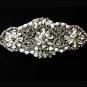 BEADED GLASS CRYSTAL RHINESTONE WEDDING BRIDAL SASH SCRAPBOOK APPLIQUE