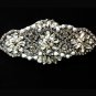 BEADED GLASS CRYSTAL RHINESTONE WEDDING BRIDAL SASH SCRAPBOOK APPLIQUE