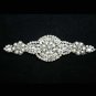 BLACK BASE-IRON/ SEW BEADED GLASS CRYSTAL RHINESTONE WEDDING FAUX PEARL APPLIQUE
