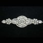 BLACK BASE-IRON/ SEW BEADED GLASS CRYSTAL RHINESTONE WEDDING FAUX PEARL APPLIQUE