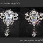 RHINESTONE CRYSTAL WEDDING DANGLE SASH BELT DRESS SILVER BROOCH PIN/HOOK BUTTON