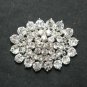 WEDDING BELT SASH BRIDAL DRESS RHINESTONE CRYSTAL SILVER OVAL BOUQUET BROOCH PIN