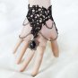 CHIFFON LACE RIBBON BRASS GOTHIC GOTH CUTE BLACK CHARM BRACELET