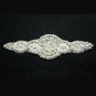 CLEAR BASE-IRON/ SEW BEADED GLASS CRYSTAL RHINESTONE WEDDING APPLIQUE