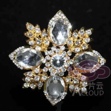 VINTAGE STYLE BRIDAL WEDDING BOUQUET CAKE RHINESTONE CRYSTAL CROSS BROOCH PIN