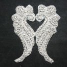 A PAIR OF GLASS CRYSTAL RHINESTONE WEDDING DRESS EMBROIDED  APPLIQUE