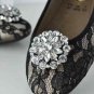 A PAIR OF RHINESTONE CRYSTAL WEDDING BRIDAL ROUND BUCKLE SHOES CLIPS