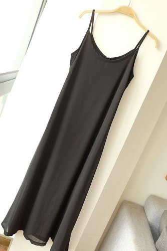 ELEGANT EVENING BALL TRANSPARENT FASHION CHIFFON BLACK LONG DRESS