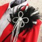 BLACK LADY MEN WEDDING PEACOCK FEATHER CORSAGE TASSEL BROOCH PIN