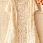 FASHION ELEGANT LACE EMBROIDERY LEAVES LEAF PATTERN IVORY JACKET
