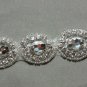 WHTIE RIBBON APPLIQUE BEADED TRIM GLASS CRYSTAL RHINESTONE WEDDING HAIRBAND
