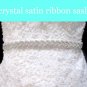 1" WHITE SATIN RIBBON CRYSTAL RHINESTONE WEDDING SASH BELT 3 YARDS