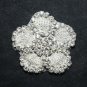2.3" Cute Flower Acrylic Beaded Rhinestone Crystal Wedding Bridal Craft Applique