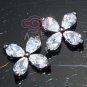 Lot of 6 Pear Austria Rhinestone Crystal Petals Small Flower Sew Beads Flat Back