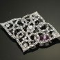 BRIDAL WEDDING RHINESTONE CRYSTAL RHOMBUS BELT SASH DRESS VINTAGE BROOCH PIN -EU