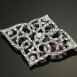 BRIDAL WEDDING RHINESTONE CRYSTAL RHOMBUS BELT SASH DRESS VINTAGE BROOCH PIN -EU